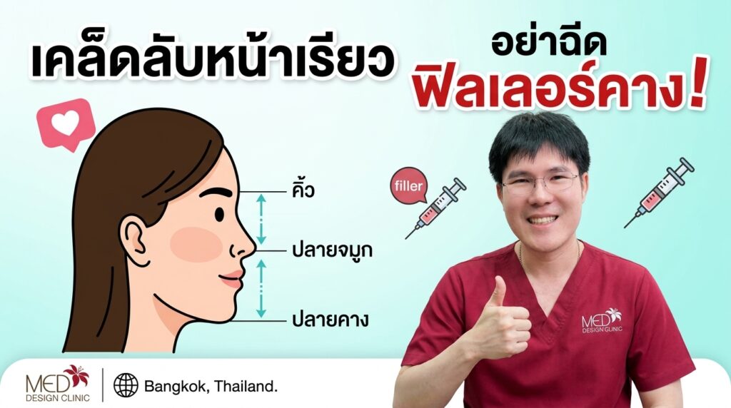 อยากหน้าเรียว ฉีดฟิลเลอร์คางได้จริงไหม? รู้จักสัดส่วนใบหน้าก่อนตัดสินใจ โดย Med Design Clinic